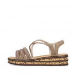 Rieker bebújós női metál színű szandál 62977-90