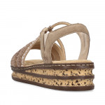 Rieker bebújós női metál színű szandál 62977-90