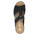 Rieker tépőzáras női kék platformos papucs 62986-14