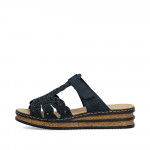 Rieker tépőzáras női kék platformos papucs 62986-14