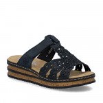 Rieker tépőzáras női kék platformos papucs 62986-14 Női Rieker