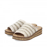 Rieker bebújós női bézs mix papucs 629X8-60