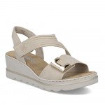 Rieker tépőzáras éktalpú női bézs szandál 67410-62 Női Rieker