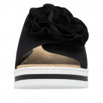 Rieker fekete fehér mix női tépőzáras papucs V0252-00