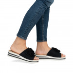 Rieker fekete fehér mix női tépőzáras papucs V0252-00