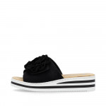 Rieker fekete fehér mix női tépőzáras papucs V0252-00