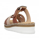 Rieker barna kék bézs mix női tépőzáras papucs V1291-90