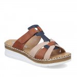 Rieker barna kék bézs mix női tépőzáras papucs V1291-90 Női Rieker