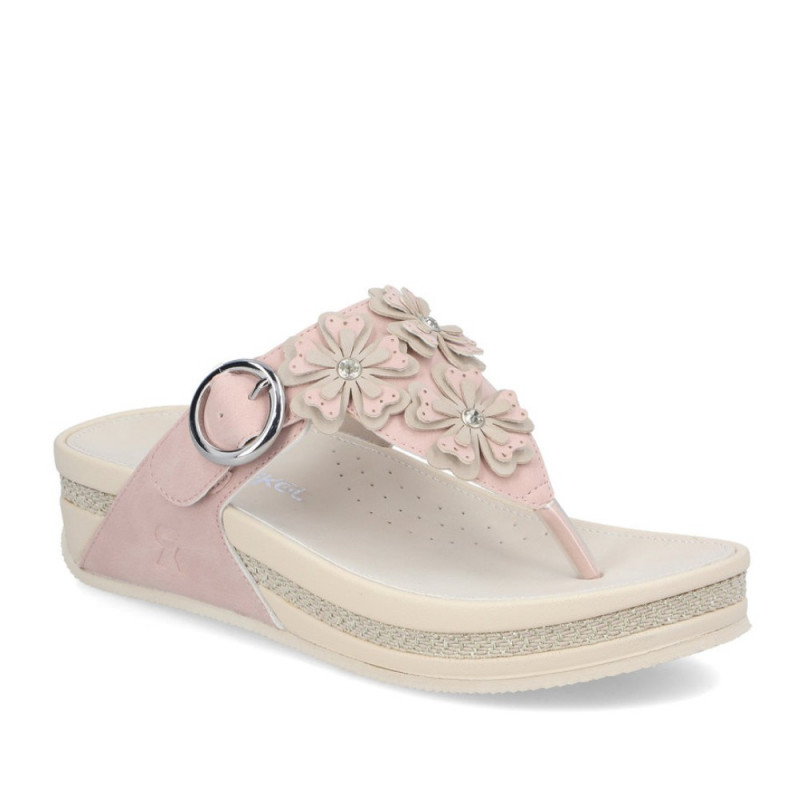 Rieker rózsaszín női lábujjközös papucs V1466-31