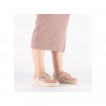 Rieker rózsaszín női lábujjközös papucs V1466-31