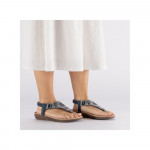 Rieker kék mix női bebújós szandál V7561-14