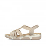 Rieker bézs női bebújós szandál 66201-62