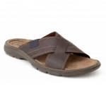 Imac férfi barna keresztpántos bőr papucs 103870-3474-009 07807 Férfi Imac