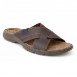 Imac férfi barna keresztpántos bőr papucs 103870-3474-009 07807 Férfi Imac