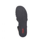 Rieker fekete női bebújós platformos szandál 62969-00