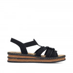 Rieker fekete női bebújós platformos szandál 62969-00