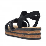 Rieker fekete női bebújós platformos szandál 62969-00