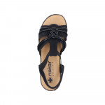 Rieker fekete női bebújós platformos szandál 62969-00