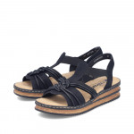 Rieker fekete női bebújós platformos szandál 62969-00