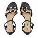 Bottero fekete női magas sarkú bőr szandál 373704-10 07818