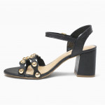 Bottero fekete női magas sarkú bőr szandál 373704-10 07818