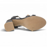 Bottero fekete női magas sarkú bőr szandál 373704-10 07818