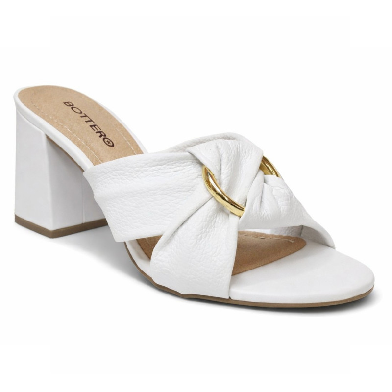 Bottero fehér női magas sarkú bőr papucs 373702-1