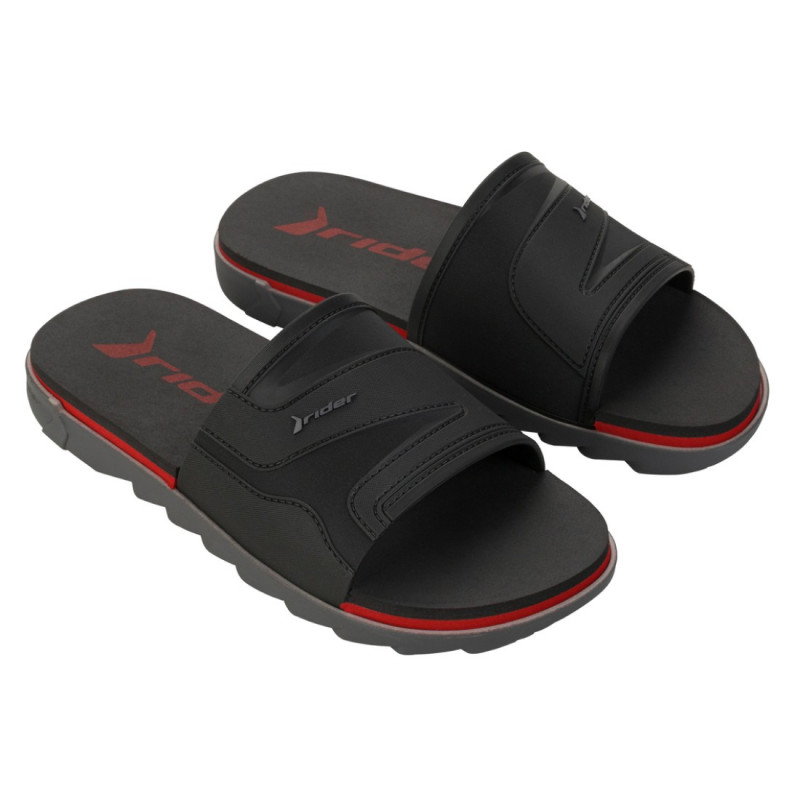 Rider RW Plus fekete-szürke-piros strandpapucs 12441-BF554