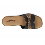 Patrizia női fix pántos papucs L164-NERO-CUOIO 07857
