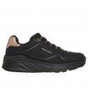 Skechers Uno Lite Metallic Mode fekete lányka–női fűzős sneaker cipő 310384L-BKRG