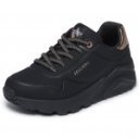 Skechers Uno Lite Metallic Mode fekete lányka–női fűzős sneaker cipő 310384L-BKRG