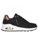Skechers Uno Gen1 Zip And Stride fekete lányka–női fűzős, cipzáras sneaker cipő 310554L-BKRG