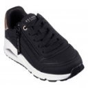Skechers Uno Gen1 Zip And Stride fekete lányka–női fűzős, cipzáras sneaker cipő 310554L-BKRG