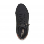 Skechers Uno Gen1 Zip And Stride fekete lányka–női fűzős, cipzáras sneaker cipő 310554L-BKRG