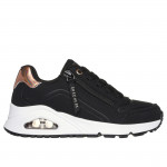 Skechers Uno Gen1 Zip And Stride fekete lányka–női fűzős, cipzáras sneaker cipő 310554L-BKRG