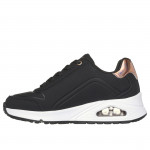 Skechers Uno Gen1 Zip And Stride fekete lányka–női fűzős, cipzáras sneaker cipő 310554L-BKRG