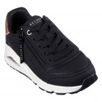 Skechers Uno Gen1 Zip And Stride fekete lányka–női fűzős, cipzáras sneaker cipő 310554L-BKRG