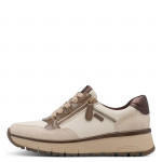 Jana női fűzős cipzáras bézs kombi sneaker félcipő 23762-45-490 07861