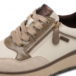 Jana női fűzős cipzáras bézs kombi sneaker félcipő 23762-45-490 07861