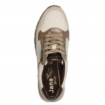 Jana női fűzős cipzáras bézs kombi sneaker félcipő 23762-45-490 07861