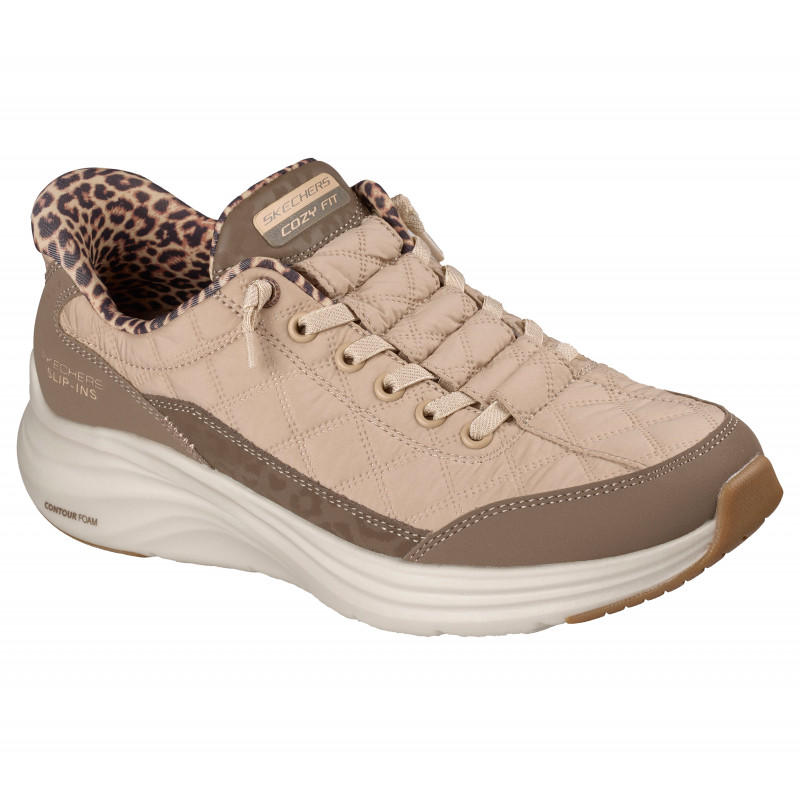 Skechers Slip-Ins Contour Foam Leopard Dream női bebújós sneaker sportcipő 150419-BRN