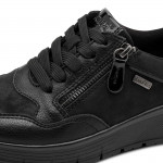 Jana női fűzős cipzáras fekete sneaker félcipő 23762-45-007 07863
