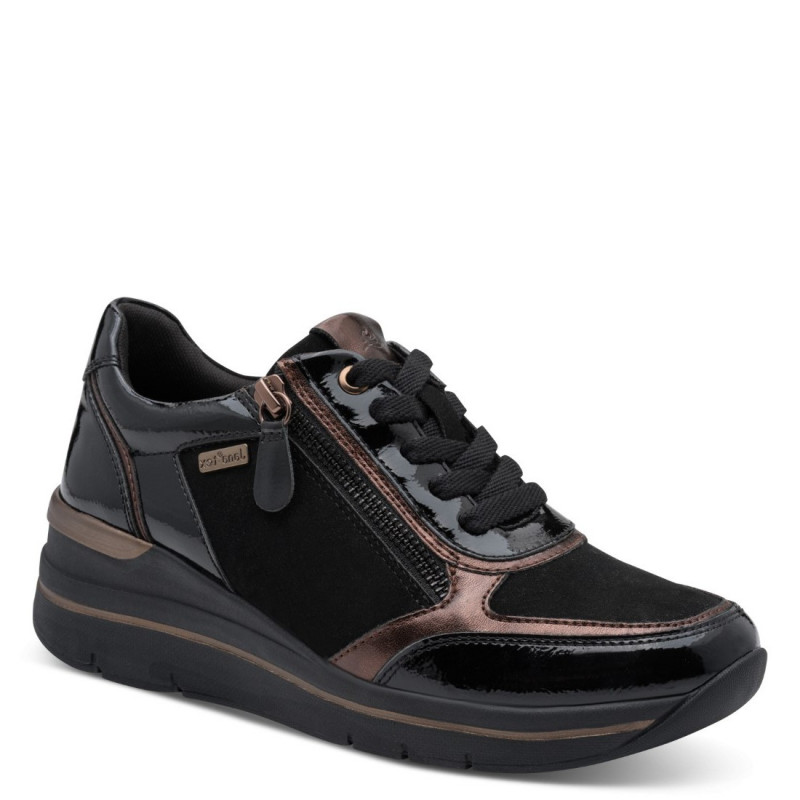 Jana női fűzős cipzáras sneaker fekete félcipő 23789-47-001 07870