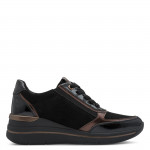 Jana női fűzős cipzáras sneaker fekete félcipő 23789-47-001 07870