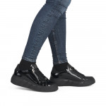Rieker Revolution női fűzős metál lakkbőr sneaker félcipő W2601-00