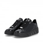 Rieker Revolution női fűzős metál lakkbőr sneaker félcipő W2601-00