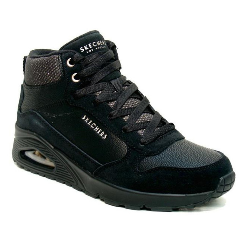 Skechers Uno Stacre Shine fekete női bokacipő 177181-BBK
