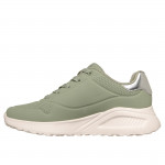 Skechers Uno Lite Shimmer Along spárgazöld női fűzős sneaker 177291-SAGE