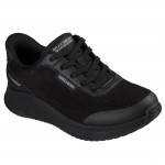 Skechers Slip-Ins BOBS Squad 4 Essential Look fekete bebújós sneaker félcipő 117744-BLK