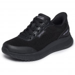 Skechers Slip-Ins BOBS Squad 4 Essential Look fekete bebújós sneaker félcipő 117744-BLK Női Skechers